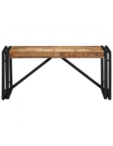 Tavolino 80x40x35 cm in Legno Massello di Mango Grezzo