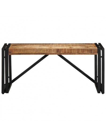 Tavolino 80x40x35 cm in Legno Massello di Mango Grezzo