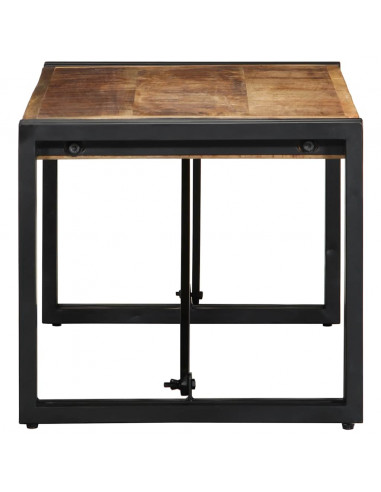 Tavolino 80x40x35 cm in Legno Massello di Mango Grezzo