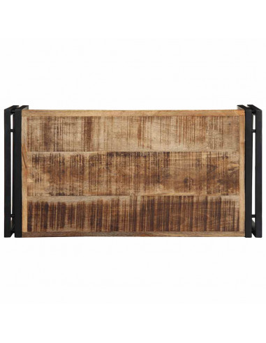 Tavolino 80x40x35 cm in Legno Massello di Mango Grezzo