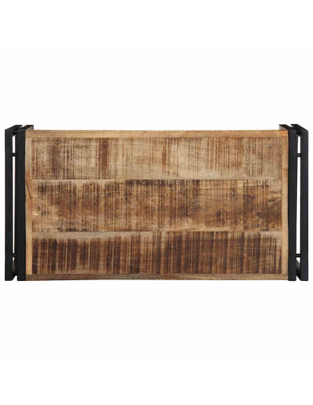 Tavolino 80x40x35 cm in Legno Massello di Mango Grezzo