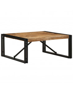 Tavolino 80x80x35 cm in Legno Massello di Mango Grezzo