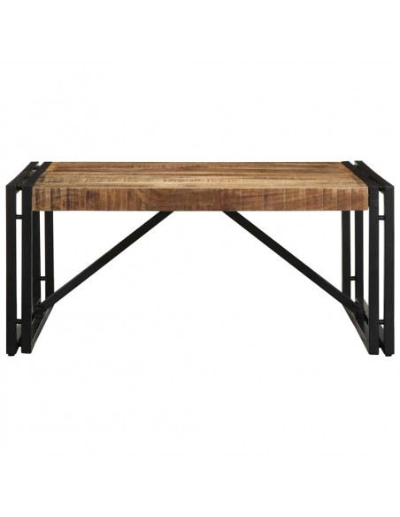 Tavolino 80x80x35 cm in Legno Massello di Mango Grezzo