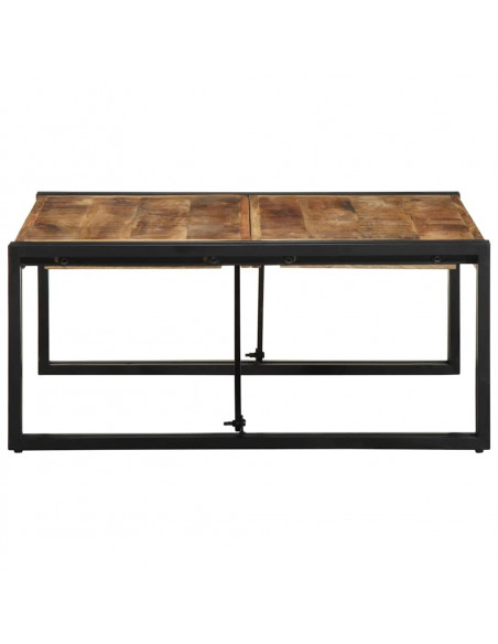 Tavolino 80x80x35 cm in Legno Massello di Mango Grezzo