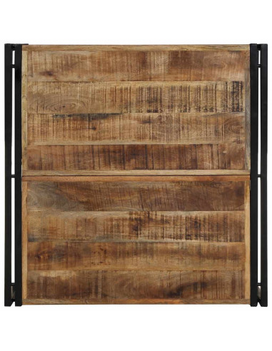 Tavolino 80x80x35 cm in Legno Massello di Mango Grezzo