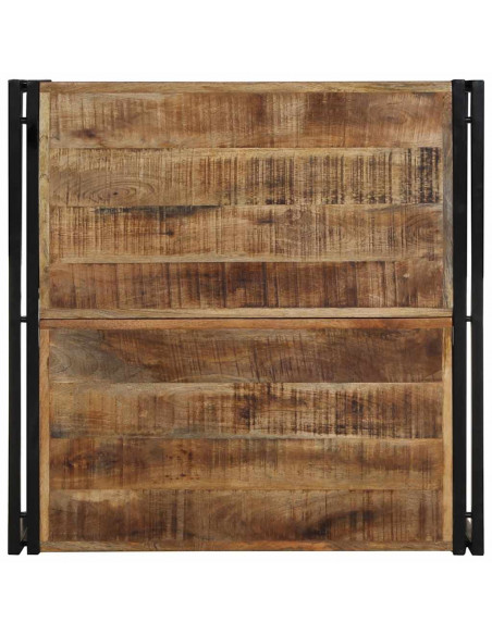 Tavolino 80x80x35 cm in Legno Massello di Mango Grezzo