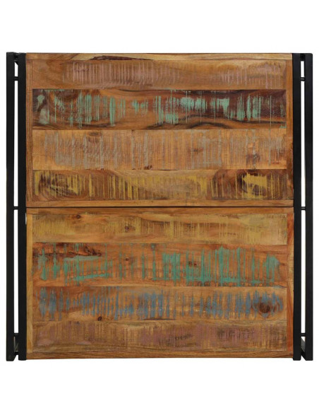 Tavolino Salotto Multicolore 80x80x35cm Legno Massello Recupero