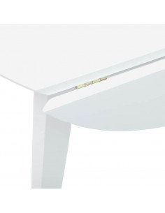 Tavolo da Pranzo Bianco in Legno Massello di Hevea