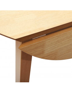 Tavolo da Pranzo Naturale in Legno Massello di Hevea