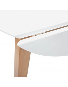 Tavolo da Pranzo Naturale in Legno Massello di Hevea