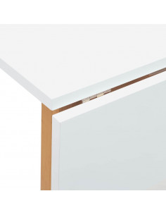 Tavolo da Pranzo Naturale in Legno Massello di Hevea