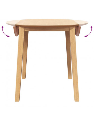 Tavolo da Pranzo Naturale in Legno Massello di Hevea