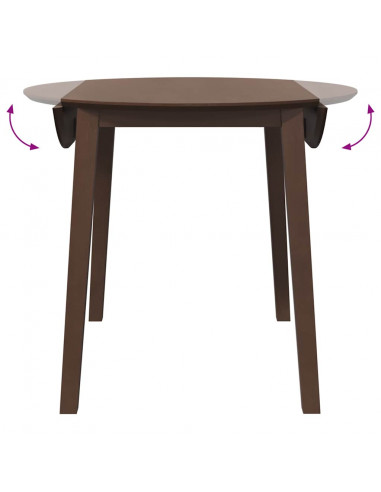 Tavolo da Pranzo Marrone in Legno Massello di Hevea