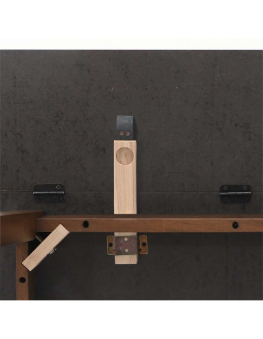 Tavolo da Pranzo Marrone in Legno Massello di Hevea