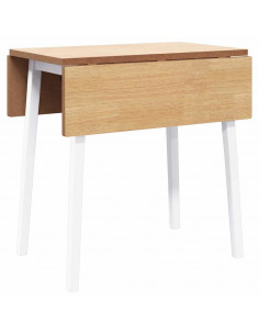 Tavolo da Pranzo Bianco in Legno Massello di Hevea 2