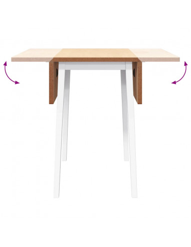 Tavolo da Pranzo Bianco in Legno Massello di Hevea