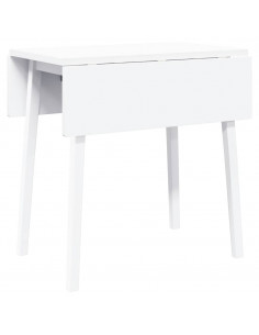 Tavolo da Pranzo Bianco in Legno Massello di Hevea 2