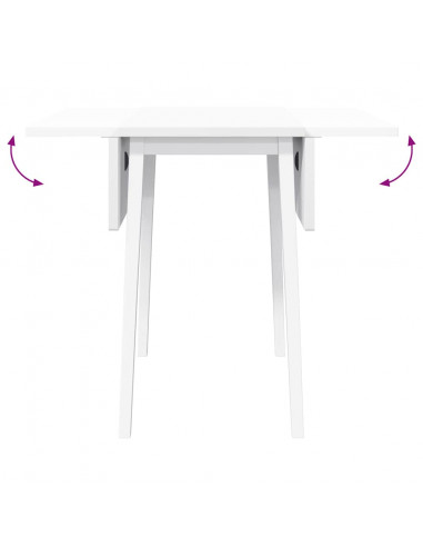 Tavolo da Pranzo Bianco in Legno Massello di Hevea