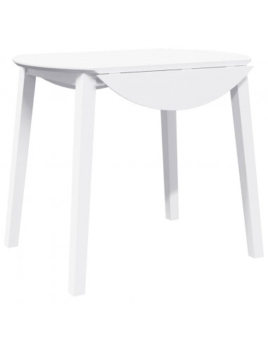 Tavolo da Pranzo Bianco in Legno Massello di Hevea