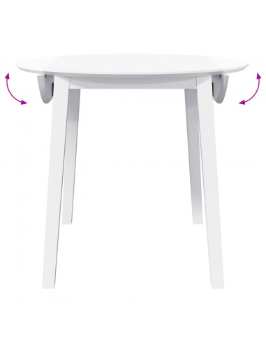 Tavolo da Pranzo Bianco in Legno Massello di Hevea