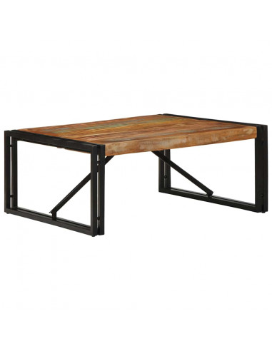 Tavolino Salotto Multicolore 80x80x35cm Legno Massello Recupero