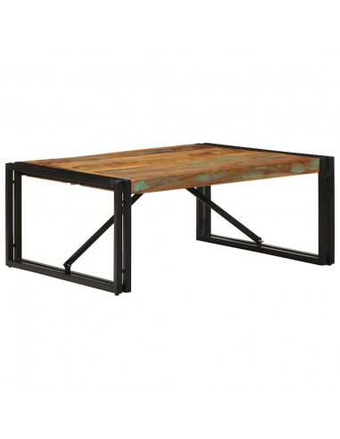 Tavolino Salotto Multicolore 80x80x35cm Legno Massello Recupero