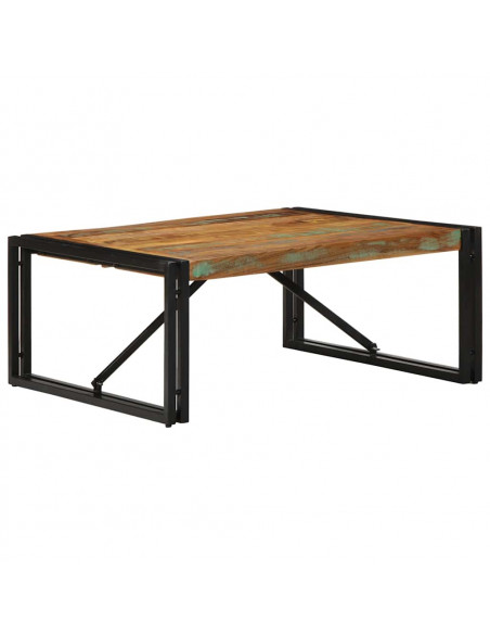 Tavolino Salotto Multicolore 80x80x35cm Legno Massello Recupero