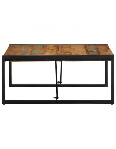 Tavolino Salotto Multicolore 80x80x35cm Legno Massello Recupero