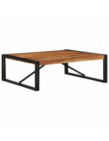 Tavolino Salotto 100x100x35 cm Legno Massello di Acacia