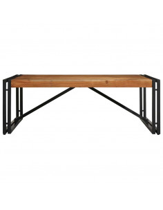 Tavolino Salotto 100x100x35 cm Legno Massello di Acacia 2