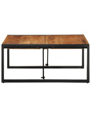 Tavolino Salotto 80x80x35 cm Legno Massello di Acacia