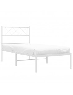 Giroletto con Testiera Metallo Bianco 100x200 cm 2