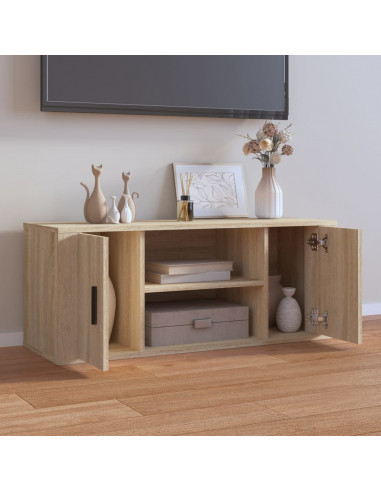 Mobile per TV Rovere Sonoma 100x35x40 cm Legno Multistrato
