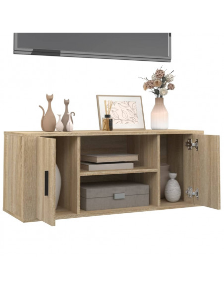 Mobile per TV Rovere Sonoma 100x35x40 cm Legno Multistrato