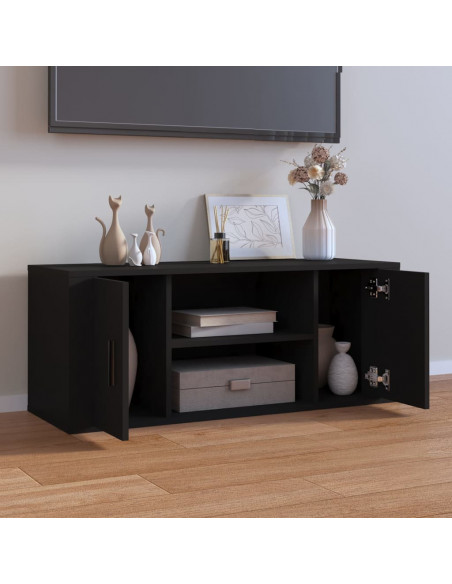 Mobile Porta TV Nero 100x35x40 cm in Legno Multistrato