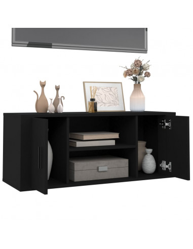 Mobile Porta TV Nero 100x35x40 cm in Legno Multistrato