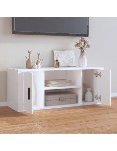 Mobile Porta TV Bianco 100x35x40 cm in Legno Multistrato 2