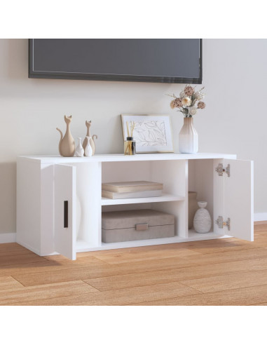 Mobile Porta TV Bianco 100x35x40 cm in Legno Multistrato