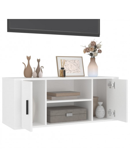Mobile Porta TV Bianco 100x35x40 cm in Legno Multistrato