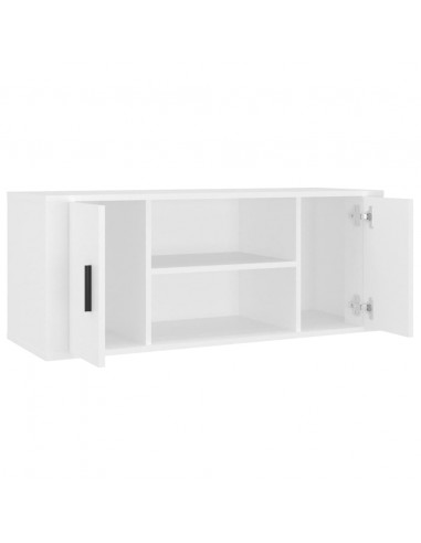 Mobile Porta TV Bianco 100x35x40 cm in Legno Multistrato