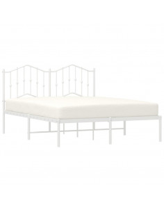 Giroletto con Testiera Metallo Bianco 135x190 cm 2