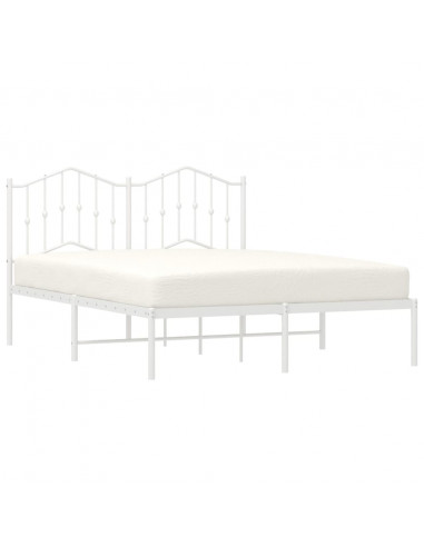 Giroletto con Testiera Metallo Bianco 135x190 cm