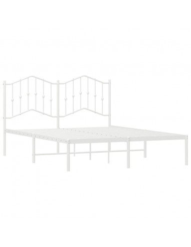 Giroletto con Testiera Metallo Bianco 135x190 cm