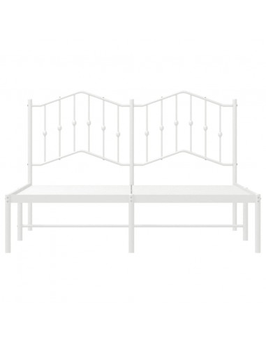 Giroletto con Testiera Metallo Bianco 135x190 cm