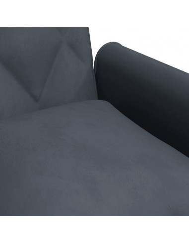 Divano Letto con Braccioli Grigio Scuro in Velluto