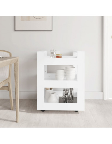 Carrello da Cucina Bianco 60x45x80 cm in Legno Multistrato