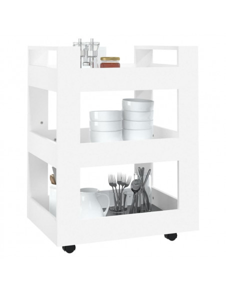 Carrello da Cucina Bianco 60x45x80 cm in Legno Multistrato