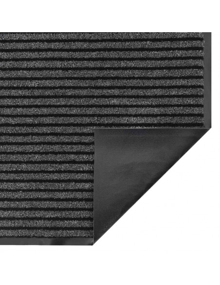 Zerbino a Strisce Nere e Grigie 90x120 cm
