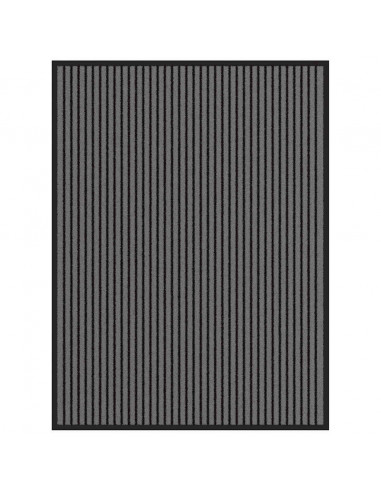Zerbino a Strisce Nere e Grigie 90x120 cm