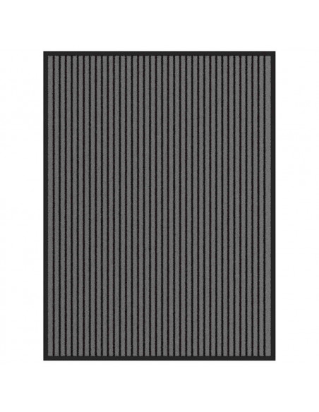Zerbino a Strisce Nere e Grigie 90x120 cm